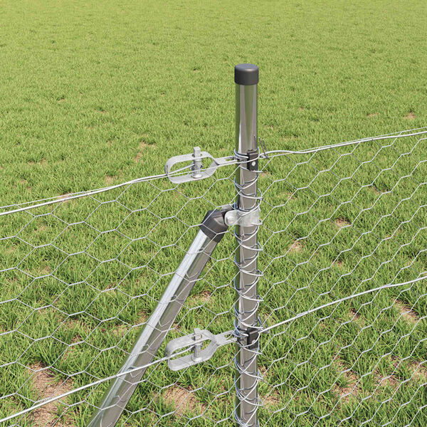 vidaXL Hegnsp&aelig;l S&oslash;lv 50 x 0,8 m (36 mm net) St&aring;l