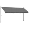 vidaXL markise 400x150 cm sammenrullelig stof og st&aring;l antracitgr&aring;