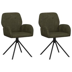 vidaXL Svingende Spisestole 2 stk. Faux Suede L&aelig;der Army Gr&oslash;n