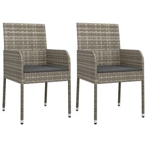 vidaXL havestole med hynder 2 stk. polyrattan gr&aring;