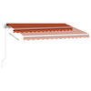 vidaXL markise m. LED-lys 300x250 cm manuel betjening orange og brun