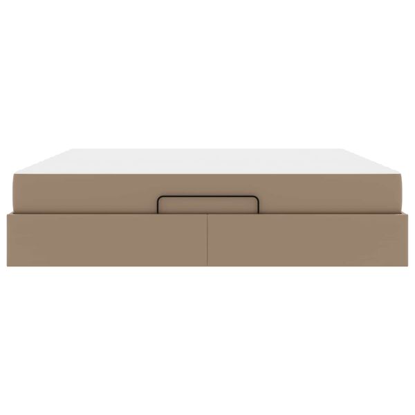 vidaXL Sengeramme med madras med madras 2 pcs Gyldenbrun PVC