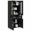 vidaXL Highboard med skuffe Sort eg 69,5 x 34 x 180 cm Konstrueret tr&aelig;