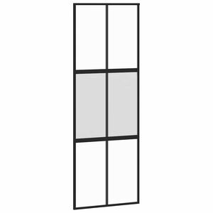 vidaXL skyded&oslash;r 76x205 cm h&aelig;rdet glas og aluminium sort