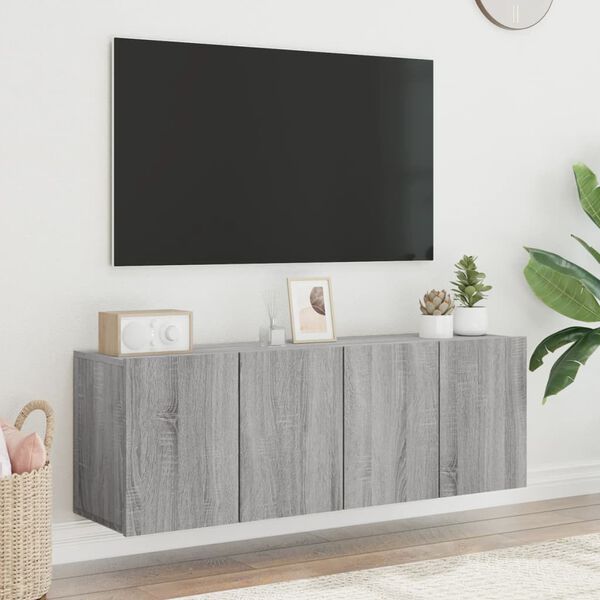 vidaXL v&aelig;gh&aelig;ngte tv-borde 2 stk. 60x30x41 cm gr&aring; sonoma-eg