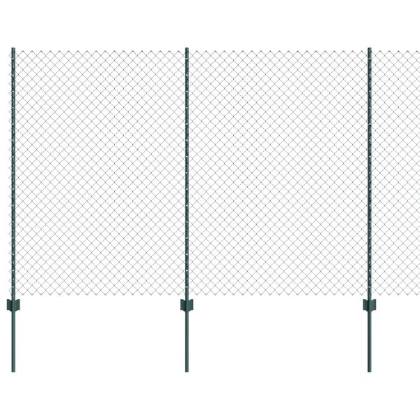 vidaXL Hegn med post Gr&oslash;n 1,6 x 10 m St&aring;l og PVC