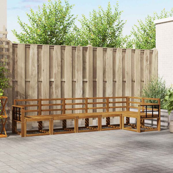 vidaXL Udend&oslash;rs sofagruppe 6 pcs Naturfarvet Massivt Akacietr&aelig;