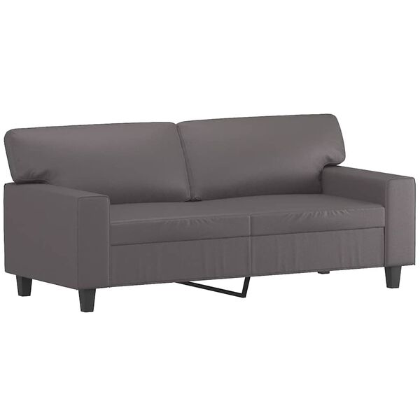 vidaXL 2-personers sofa 140 cm kunstl&aelig;der gr&aring;