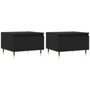 vidaXL sofaborde 2 stk. 50x46x35 cm konstrueret tr&aelig; sort