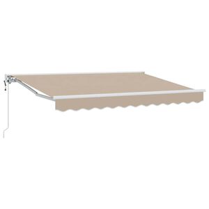 vidaXL Markiseramme Beige 350 x 200 cm Polyester med PU bel&aelig;gning