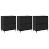vidaXL Opbevaringsskab 3 pcs Sort eg 60 x 35 x 70 cm