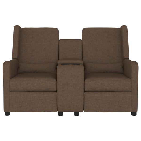vidaXL 2-personers l&aelig;nestol med kopholder stof brun
