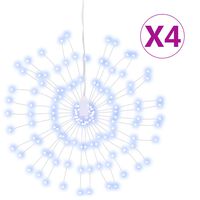 vidaXL lysende starburst-dekoration 4 stk. 140 LED'er 17 cm kold hvid