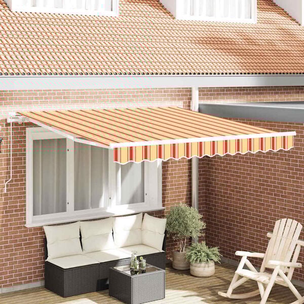 vidaXL Utr&aelig;kkelig Markise Gul og orange 300 x 250 cm