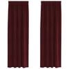 vidaXL M&oslash;rkl&aelig;gningsgardiner 2 pcs Vinr&oslash;d 140 x 225 cm Fl&oslash;jl