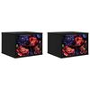 vidaXL V&aelig;gmonteret natbord KIEL 2 stk. Sort eg 36 x 33 x 25 cm