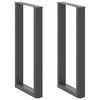 vidaXL barbordsben U-formet 2 stk. antracit 40x(90-91) cm st&aring;l