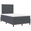 vidaXL LED Box Spring Bed M&oslash;rkegr&aring; og Hvid 120 x 190 cm Velourstof