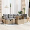 vidaXL Havesofa S&aelig;t med pude med opbevaring 7 pcs Beige Poly rattan