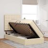vidaXL Seng med opbevaring og madras Creme 90 x 190 cm Polyester