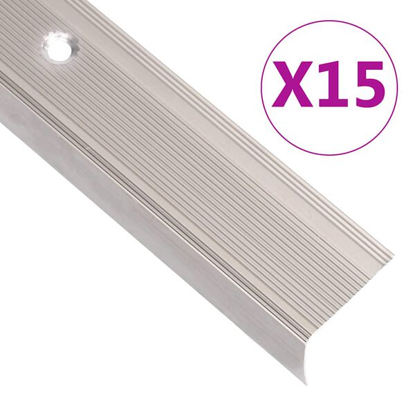 vidaXL trappelister 15 stk. L-facon 90 cm aluminium champagnefarvet