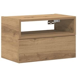 vidaXL v&aelig;gh&aelig;ngt sengebord 45x26x28,5 cm egetr&aelig;sfarve