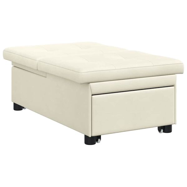 vidaXL Sovesofa Creme 194 x 67 x 82 cm Fl&oslash;jl