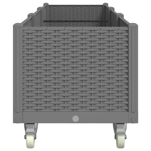 vidaXL plantekasse med hjul 240x50x54 cm PP lysegr&aring;