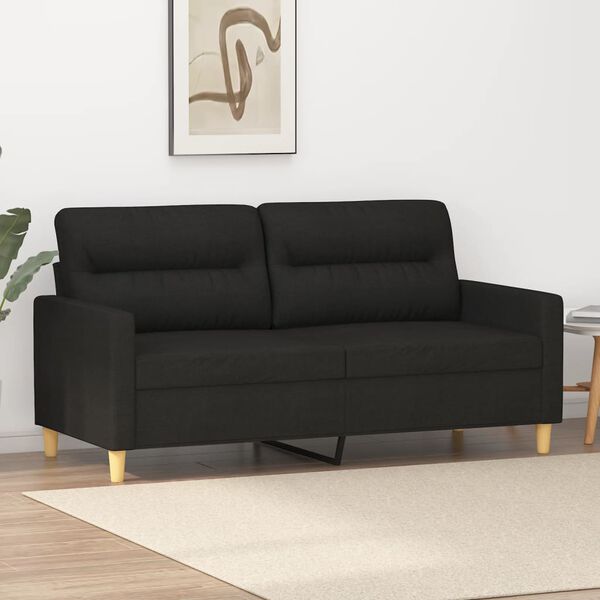 vidaXL 2-personers sofa 140 cm stof sort