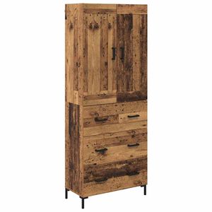 vidaXL Highboard 2 stk. Gammelt tr&aelig; 69,5 x 34 x 180 cm Konstrueret tr&aelig;