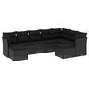 vidaXL sofas&aelig;t til haven 9 dele med hynder polyrattan sort
