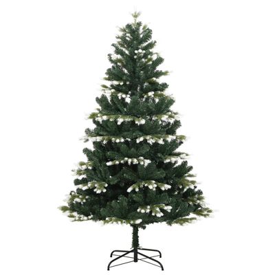 vidaXL kunstigt juletræ 150 LED'er og kuglesæt hængslet 120 cm