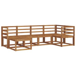 vidaXL Udend&oslash;rs sofagruppe med pude 6 pcs Naturlig og Antracit