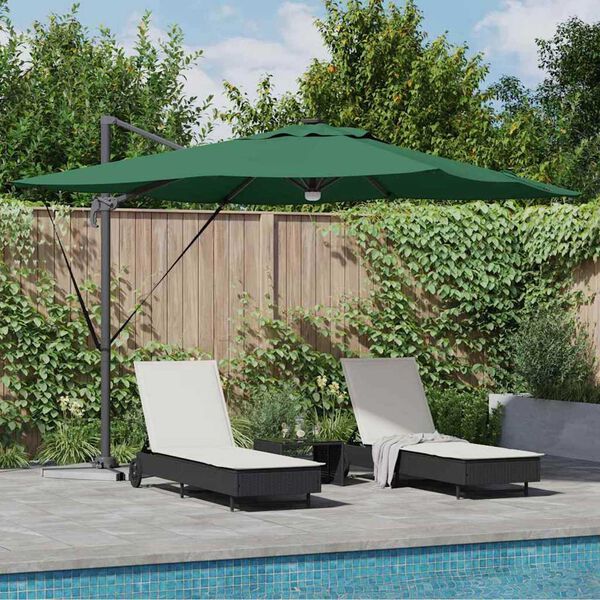 vidaXL Roma Parasol Grøn 286 x 285 x 270 cm Aluminium og Polyester