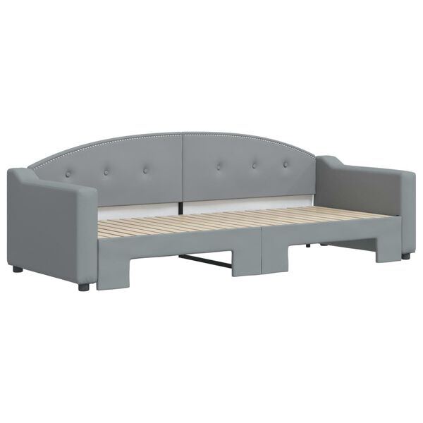 vidaXL daybed med udtræk 80x200 cm stof lysegrå