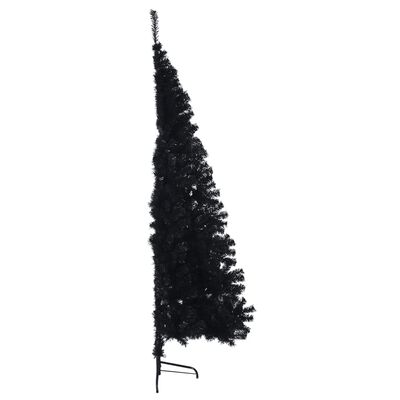 vidaXL kunstigt halvt juletræ med juletræsfod 240 cm PVC sort