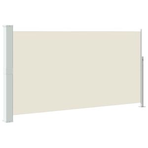 vidaXL sammenrullelig sidemarkise til terrassen 170x300 cm cremefarvet