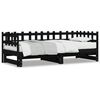vidaXL daybed med udtræk 2x(90x190) cm massivt fyrretræ sort