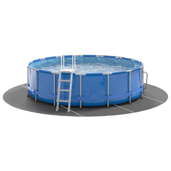 vidaXL poolunderlag &Oslash;500 cm polyester-geotekstil lysegr&aring;
