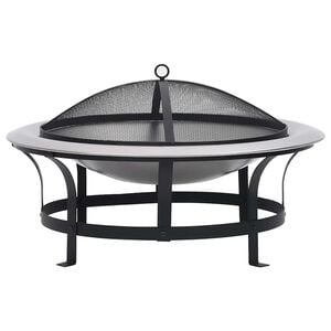 vidaXL b&aring;lfad med grill rustfrit st&aring;l 76 cm