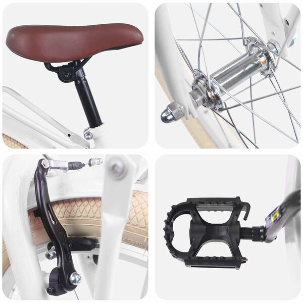 vidaXL B&oslash;rnecykel 20 tommer til b&oslash;rn i alderen 6-11 &aring;r Hvid