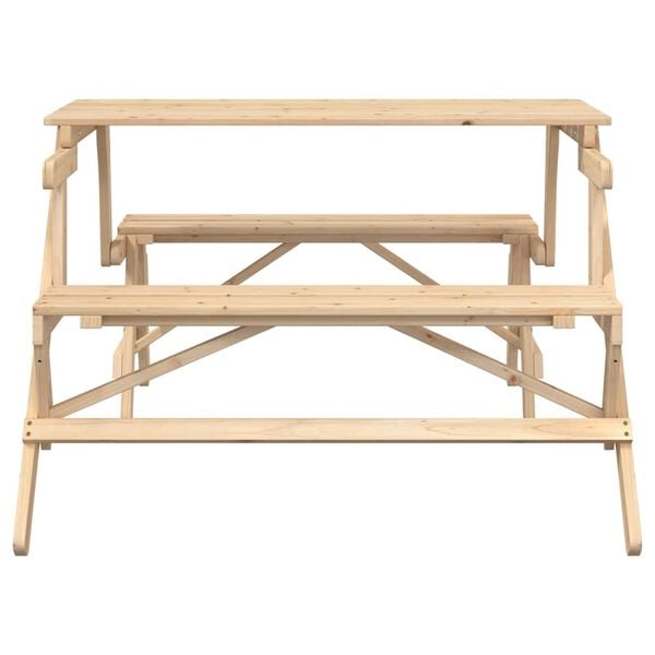 vidaXL picnicbord med b&aelig;nke 2-i-1 massivt grantr&aelig;