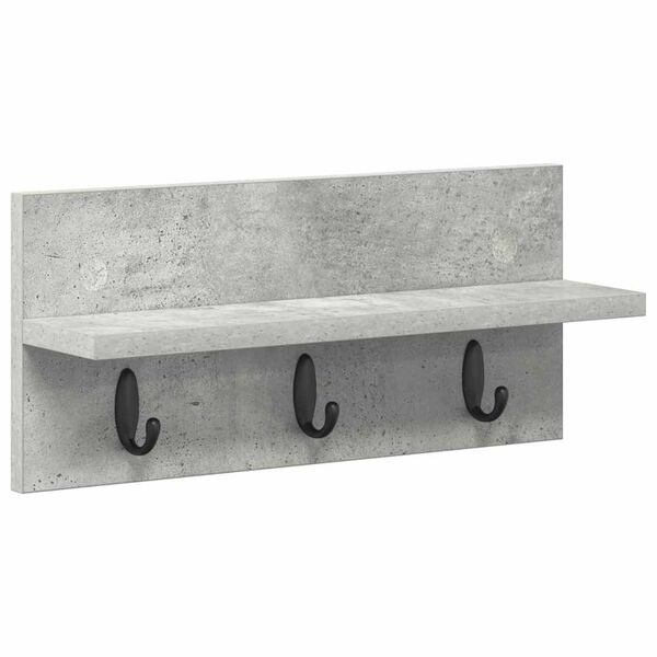 vidaXL V&aelig;gmonteret Jakkeholder V&aelig;gmonteret Beton Gr&aring; 40 x 10,5 x 18 cm