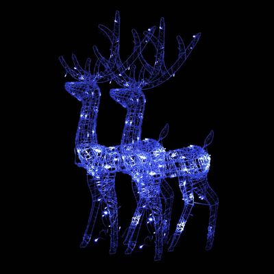 vidaXL julerensdyr 2 stk. 120 cm akryl blå lys