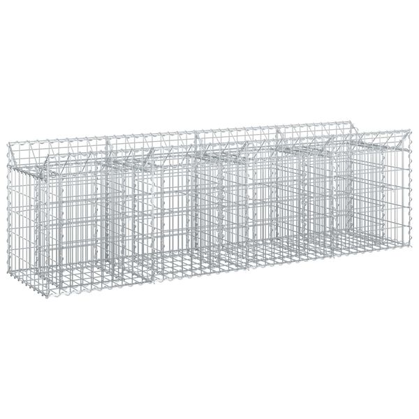 vidaXL Gabion h&oslash;jbed S&oslash;lv 200 x 50 x 60 cm Galvaniseret st&aring;l