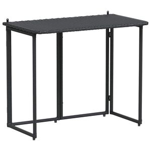 vidaXL foldbart havebord 90x51x75 cm polyrattan sort