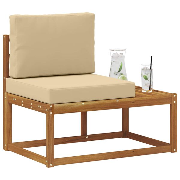 vidaXL Udend&oslash;rs Modulsofa med pude Naturfarvet 91 x 63 x 73 cm