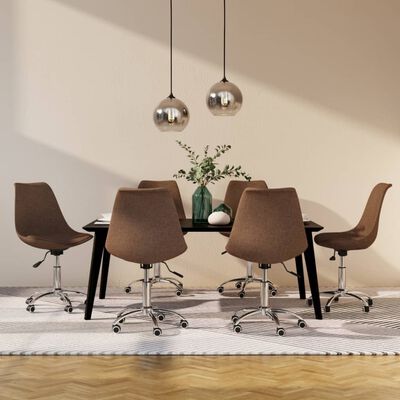 vidaXL drejelige spisebordsstole 6 stk. stof gråbrun
