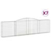vidaXL buede gabionkurve 7 stk. 400x30x100/120 cm galvaniseret jern