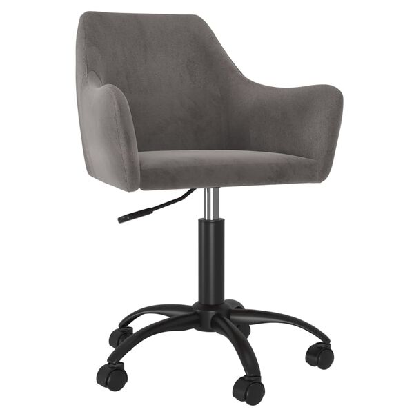 vidaXL drejelige spisebordsstole 2 stk. fl&oslash;jl m&oslash;rkegr&aring;